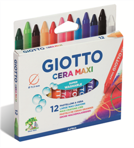 צבעי שעווה עבים – 12 גוונים GIOTTO CERA MAXI