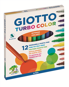 טושים 12 צבעים – GIOTTO turbo color