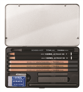 עפרונות גרפיט ופחם –  סט 11 יחידות LYRA