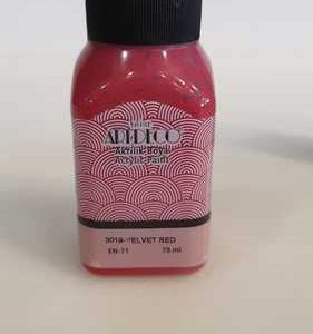 צבעי אקריליק Artdeco  איכותי 75 מ”ל -3019 אדום VELVET