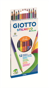 12 עפרונות צבעוניים דו צדדי 24 צבעים -GIOTTO STILNOVO