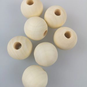 חרוזי עץ טבעי – כדור [2 ס”מ]