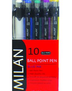 סט 10 יחידות עט כדורי עם לחצן MILAN