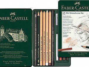 סט 12 עפרונות Pitt monochrome Faber Castell