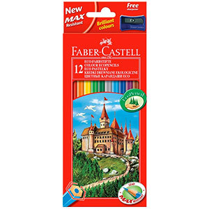 סט 12 עפרונות צבעונייים - Faber Castell