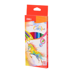 עפרונות צבעוניים לכתיבה ורישום איכותיים  12 יחידות בחבילה של חברת Deli