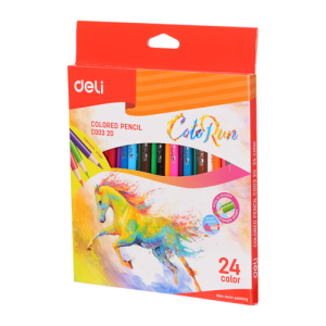 עפרונות צבעוניים לכתיבה ורישום איכותיים 24 יחידות בחבילה של חברת Deli