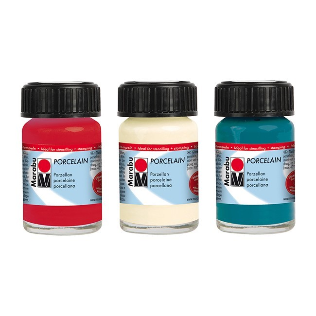 צבעי פורצלן - - Marabu Porcelain Paint צבעי פורצלן - 15 מ"ל - Marabu Porcelain Paint
